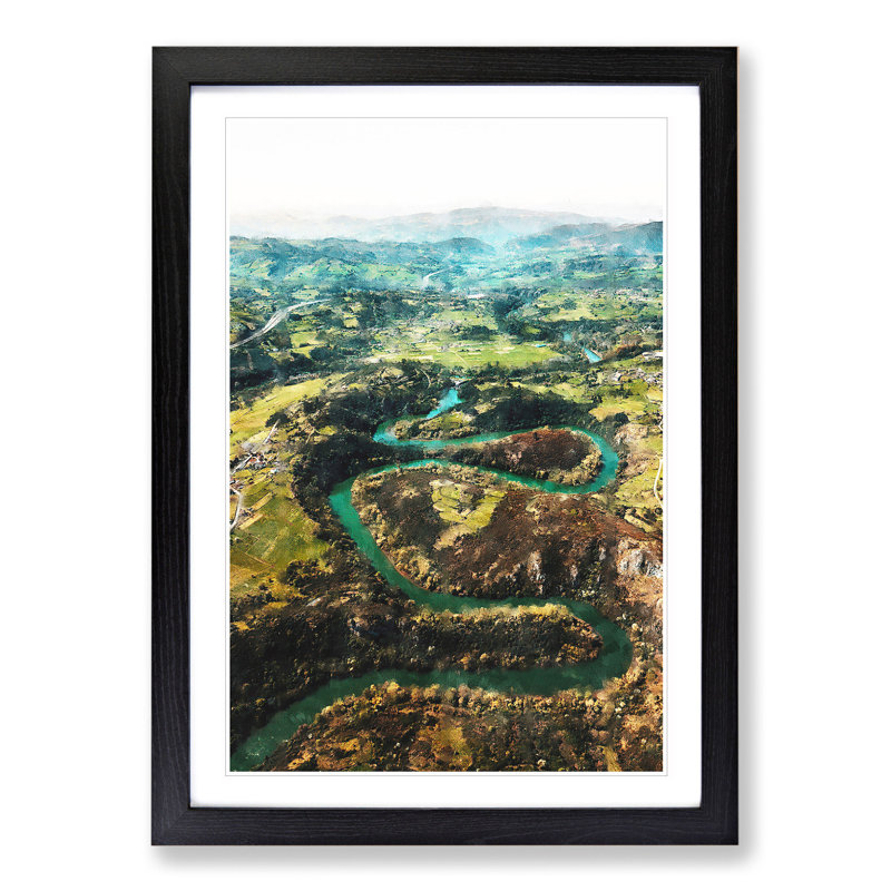View of Nora in Spain - Picture Frame Graphic Art, 36cm H x 27cm W x 2cm D, Black