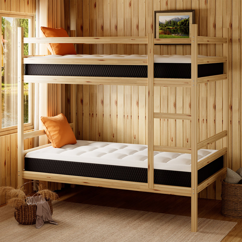 5/6/8/10 Inch Gel Memory Foam Breathable Cooling Technology Twin Over Twin Bunk Bed Mattress, 8"