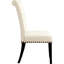 De 2 chaises d'appoint beiges - housse en tissu de lin, rembourrage en mousse, pieds de couleur rustique pour la vie et le bureau (2) rembourrés, rembourrés, pour la maison-1062814397