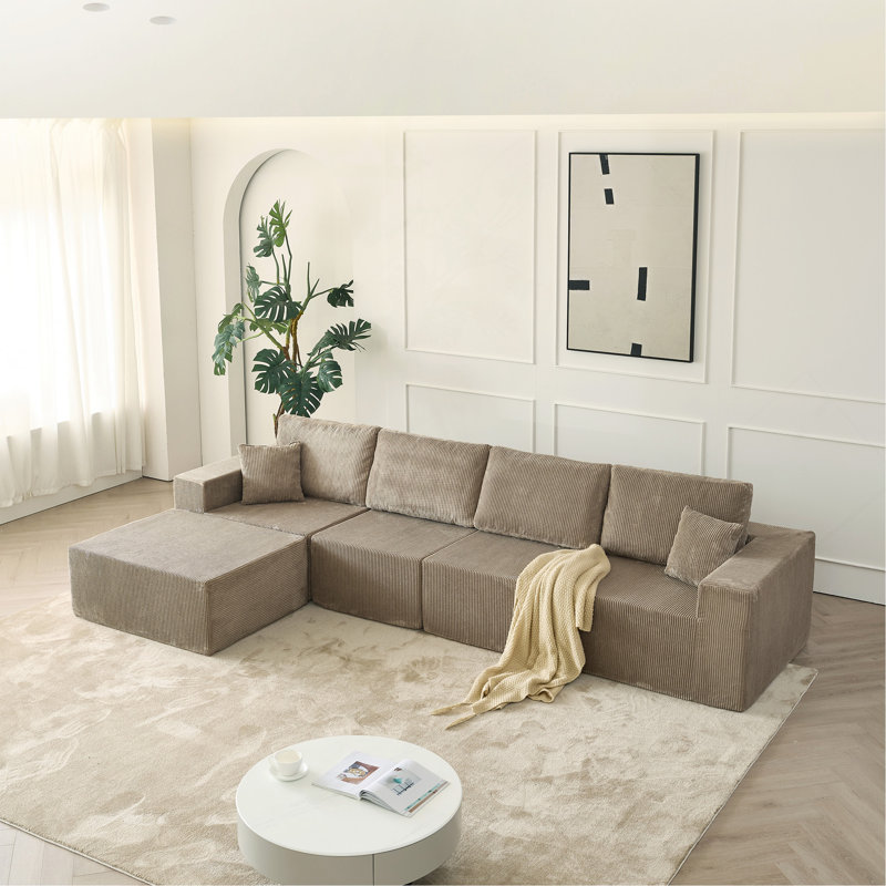 Canapé modulaire 139,3 po, Gris