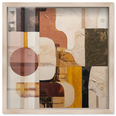 «Contemporary Layers I Shadowbox Print», art mural moderne par Art Remedy, cadre blond, 21 x 21