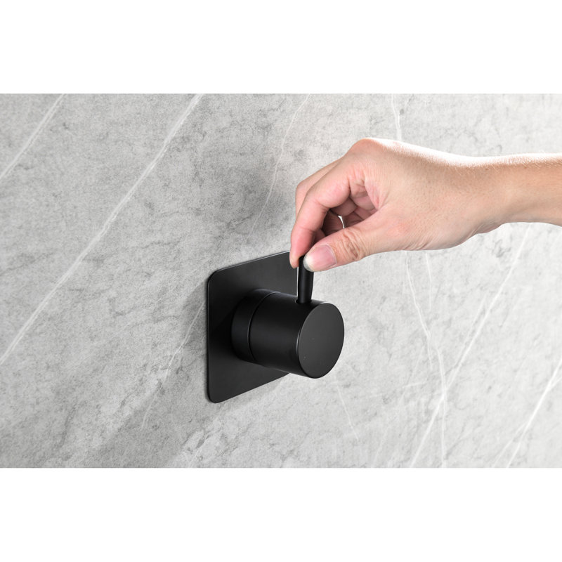Valve de douche 3/4 "en métal coulé noir mat - Poignée en laiton, réglable, rouille, facile à installer