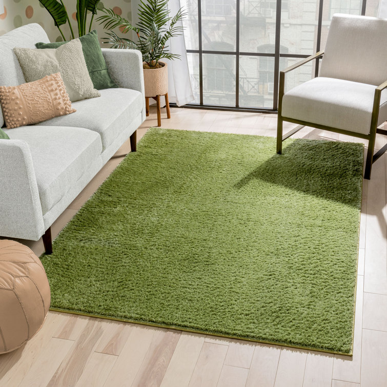 Rainbow Well Sheepskin Shag Green Rug
