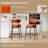 Sherpa Counter Height Bar Stools Set of 4 Modern Upholstered Barstools with Curved Open Back/Round Seat Boucle Comfortable Bar Chairs for Kitchen Island, 24.6 Inch-745429708