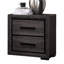 Armoire de chevet moderne grise, conception bicolore et bordure noire, table de chevet 2 pour chambre à coucher, garniture, 2 tiroirs, configuration simple