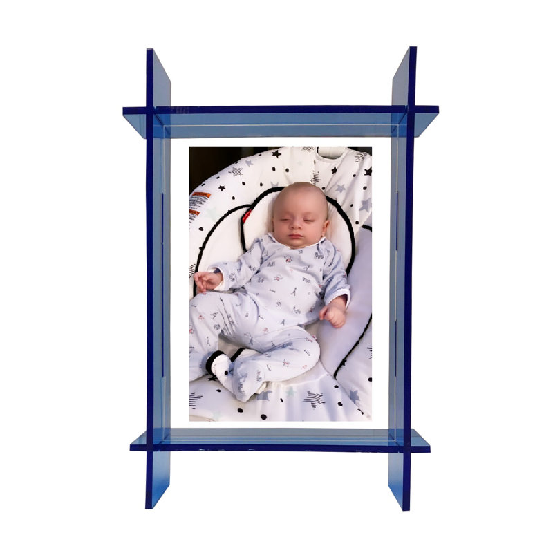 Cadre flottant en plastique néon, Blue, 5 po x 7 po