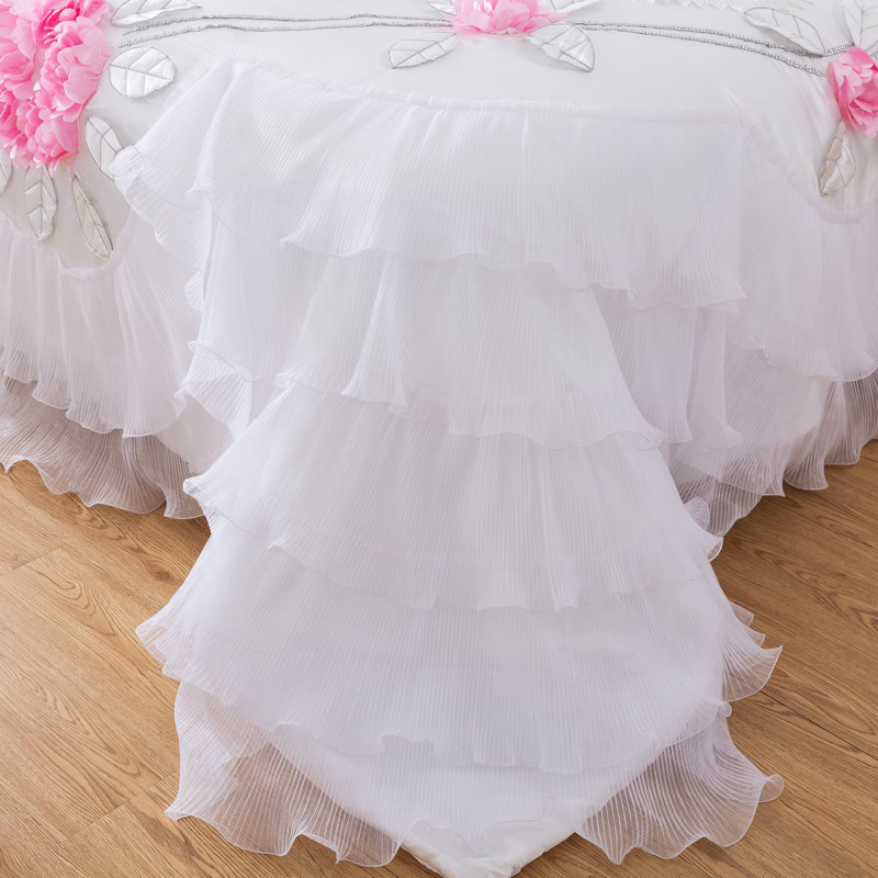 Ensemble d'édredon 6 pièces Luxurious Floral, Édredon de très grande taille et 5 pièces suppl