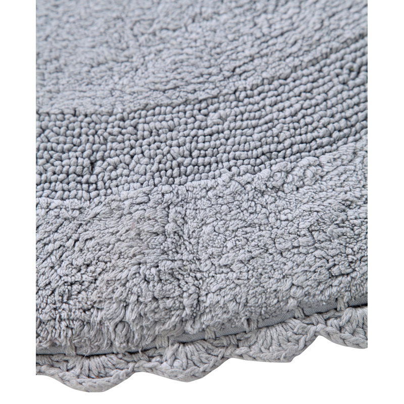 Tapis pour salle de bain réversible 100% coton Jarris, Gris argenté