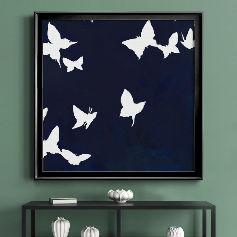 «All Aflutter IV», reproduction d'art sur toile encadrée, H 34,5 po x l 34,5 po x P 1,5 po, Cadre blanc