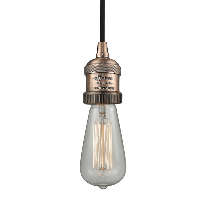 Luminaire suspendu à 1 lumière Amselmo, Cuivre antique