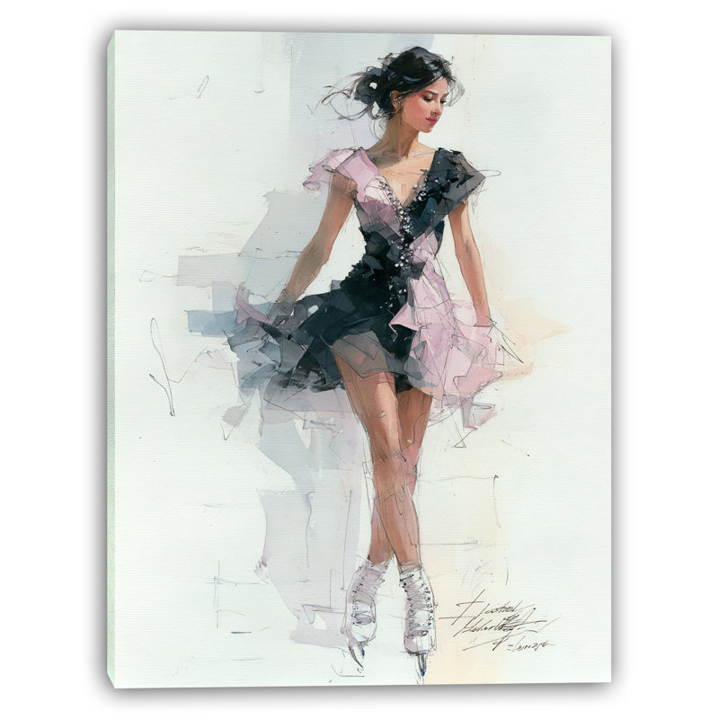 Skating Elegance Wrapped Canvas Wall Art