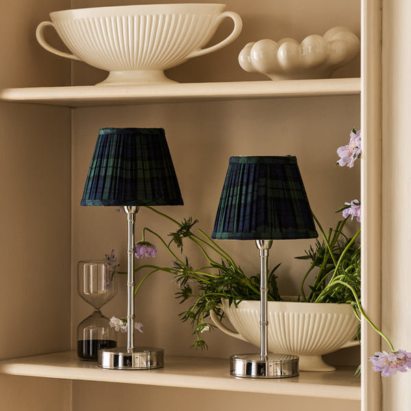Bamboo Lamp Base, Silver, 9.84" H x 6.3" W x 6.3" D