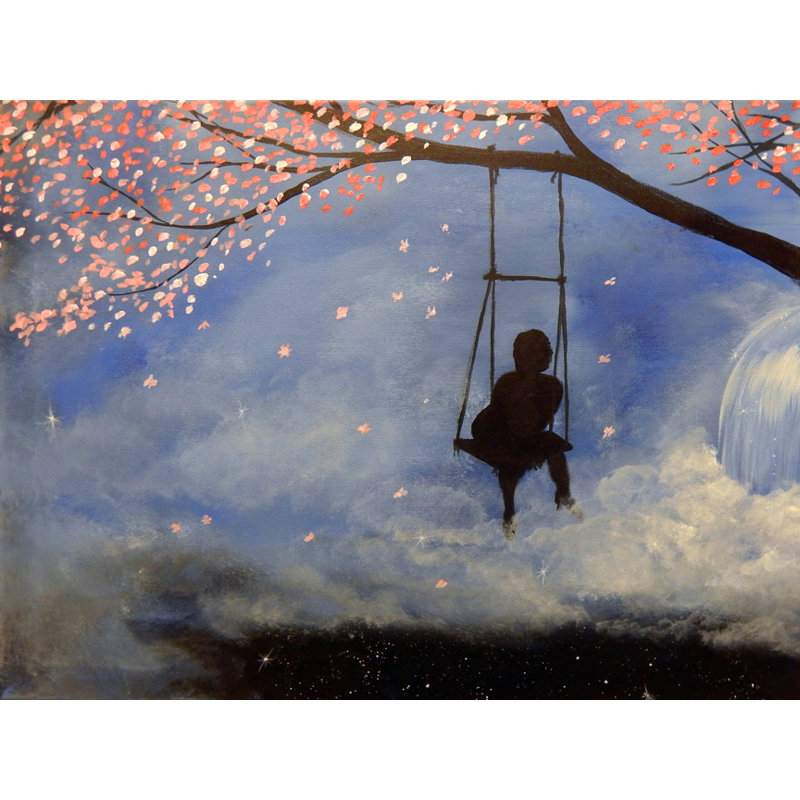 «Almond Blossom Tree Swing», reproduction sur toile, H 12 po x l 16 po
