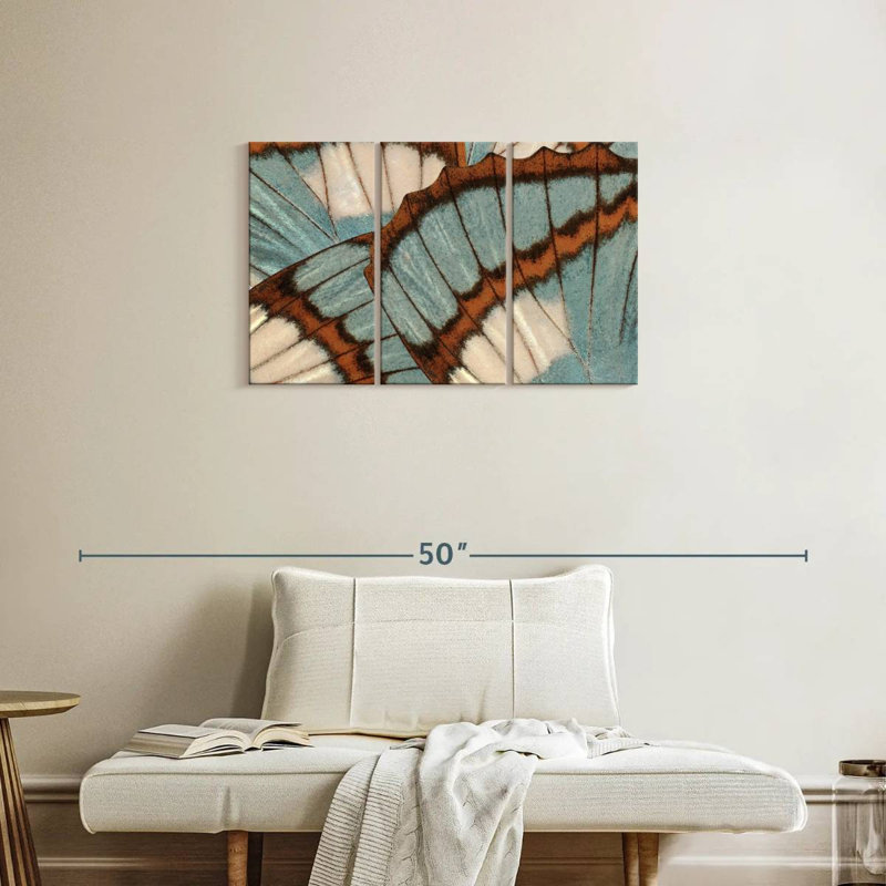 Blue Brown Butterfly Wings, 20" H x 33" W