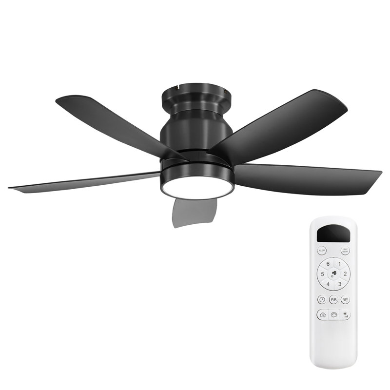 Ventilateurs de plafond encastrés 42 pouces avec lumière DEL 22W et télécommande 5 pales de ventilateur en ABS pour l'intérieur