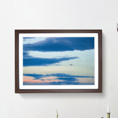 Airplane Through The Clouds - Single Picture Frame Painting