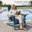 Ensemble de 2 chaises Adirondack en PEHD bleu avec porte-gobelet et téléphone (ensemble de 2)-908311445