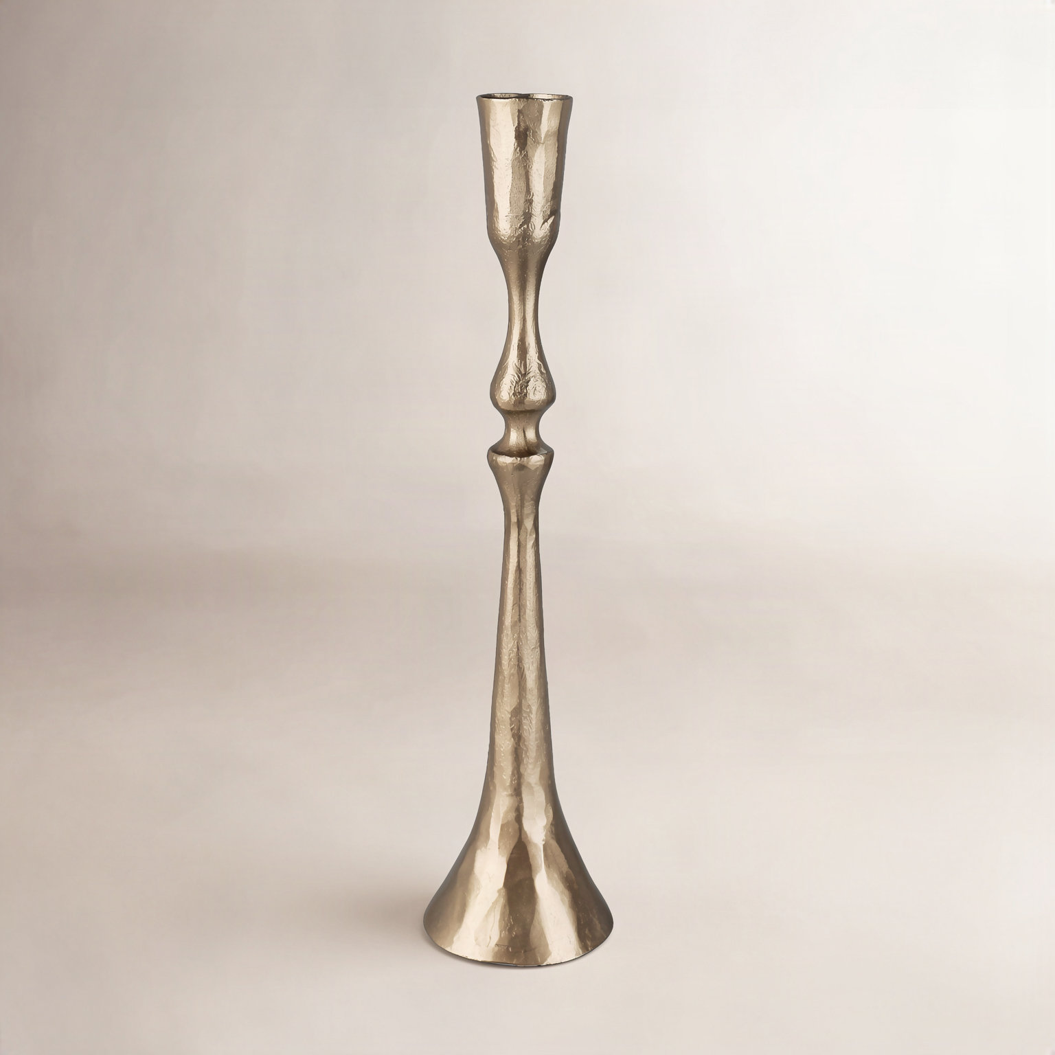 Iron Candlestick Holder, 12" H x 2.5" W x 2.5" D