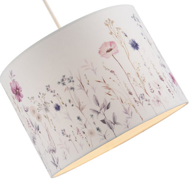18cm H Fabric Drum Lamp Shade ( No Direct Attachment Method ) in White