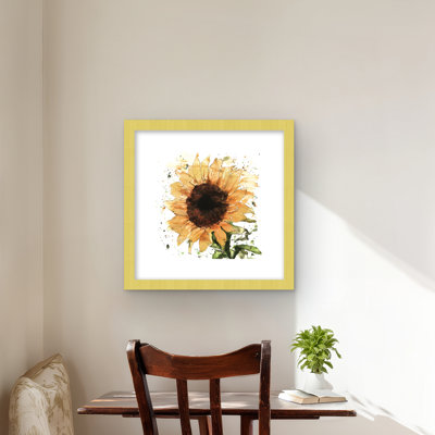 Grand tournesol - jaune, salon, impression mat