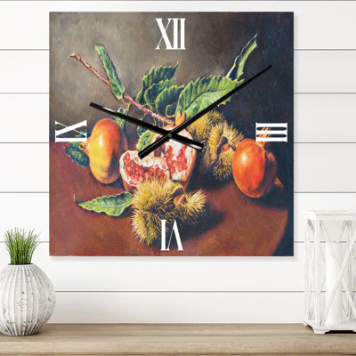 Vintage Still Life of Orange Fruits - Traditional Wall Clock