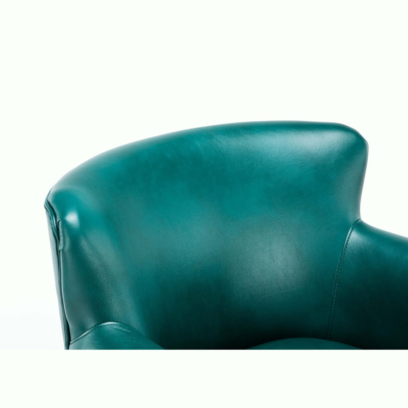 Fauteuil de 29,5 po de largeur Gail, Similicuir bleu sarcelle