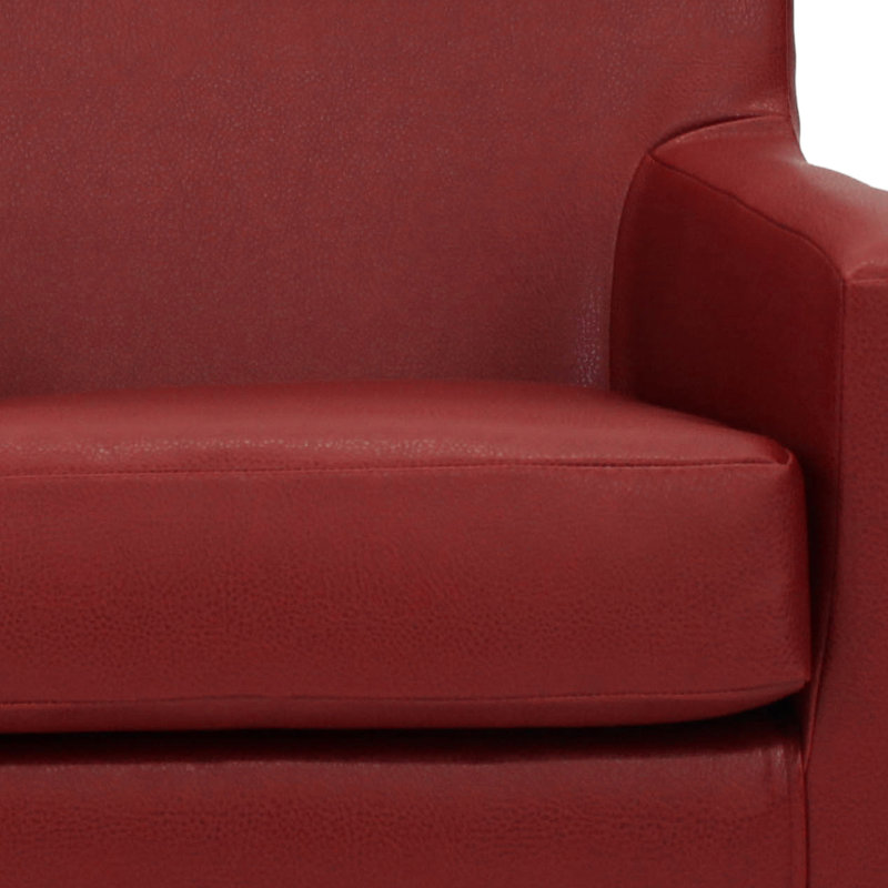 Donham Faux Leather Armchair, Red 