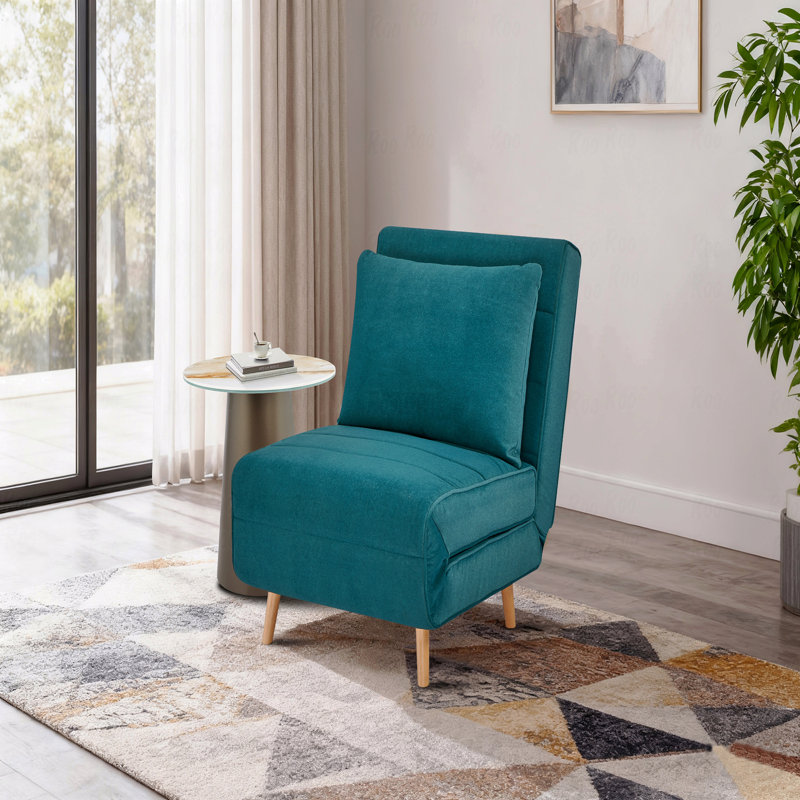 Canapé-lit 3 en 1: fauteuil d'appoint rembourré, canapé-lit convertible, Blue Chenille