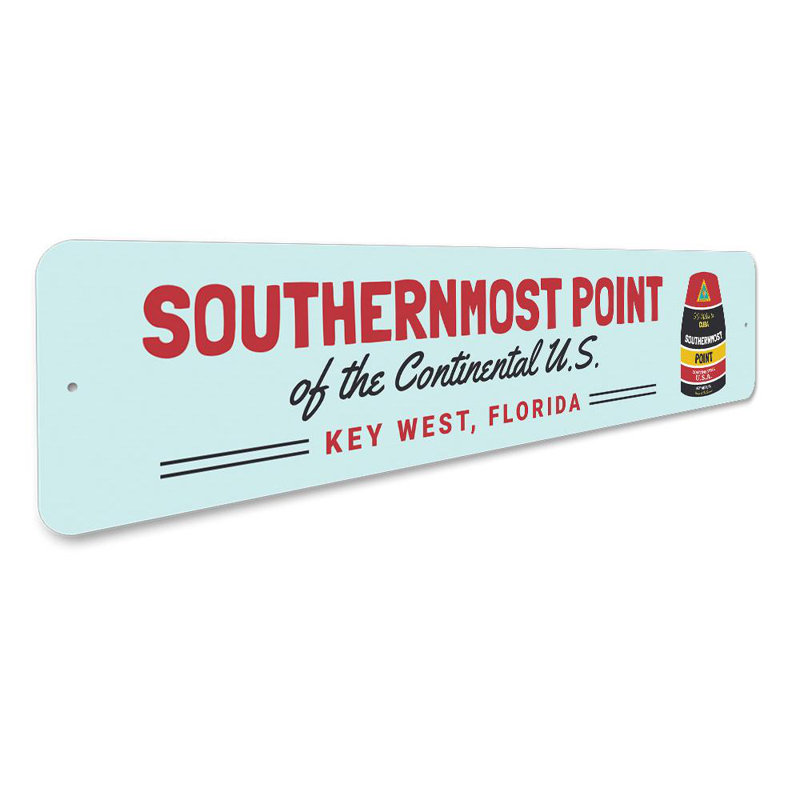 Enseigne en aluminium Southernmost Point Key West, H 4 po x l 18 po x P 0,04 po