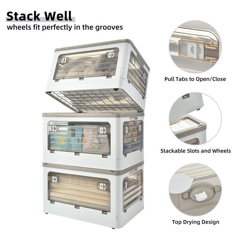 Bac de rangement Rebrilliant, Gris