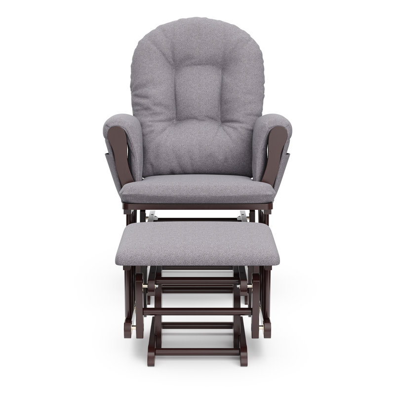 Fauteuil oscillant avec repose-pieds Hoop, Tourbillon gris ardoise, Espresso