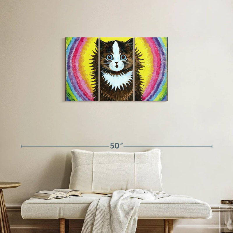 Chat dans un arc-en-ciel, H 20 po x l 33 po