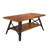 Industrial 2-Tier Coffee Table, Walnut Finish, 38.6 x 17.0 x 19.7 inches | 100% Pine Wood Construction, Additional Storage | Perfect for Living Room & Lounge Areas, Durable and Stylish Design
