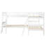 Lit simple superposé en L - Blanc, fabrication en bois massif pour un lit blanc Max Comfort, taille. Construire. Configuration polyvalente. Structure solide. Sommeil sécuritaire. Aucune boîte à ressorts nécessaire. L 118 po x l 80 po x H 60 po.