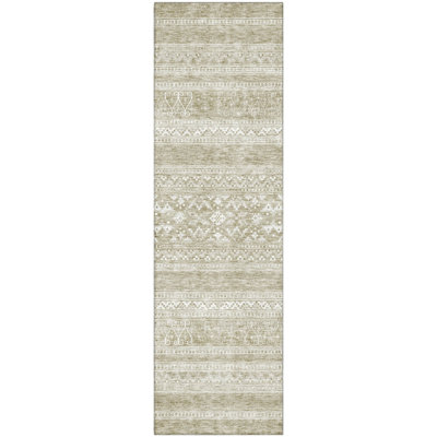 Premium Machine Washable Prisco Khaki Rug