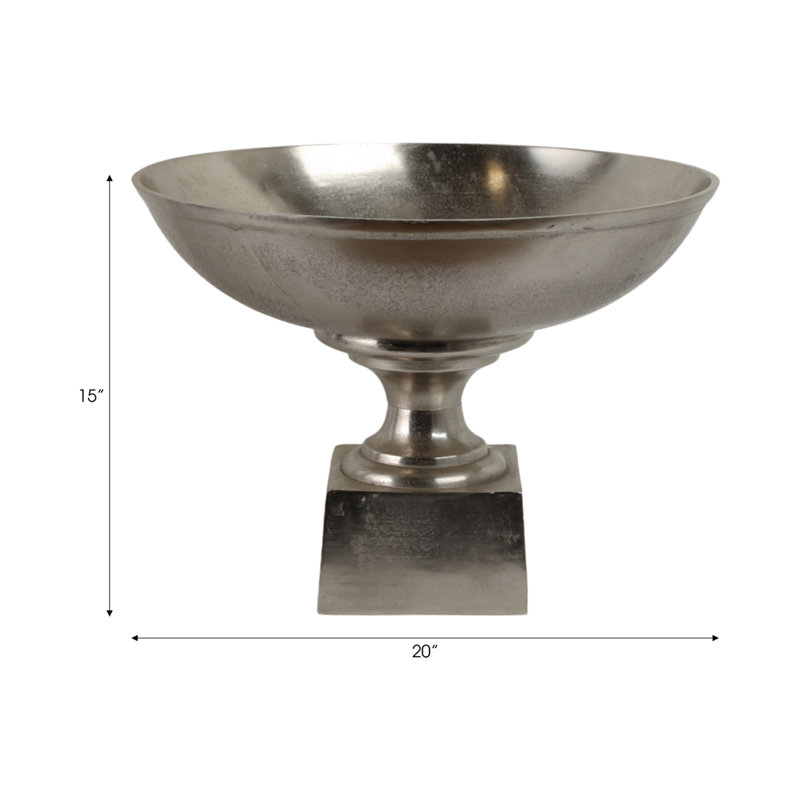 Kenosha Handmade Aluminum Decorative Bowl, Silver