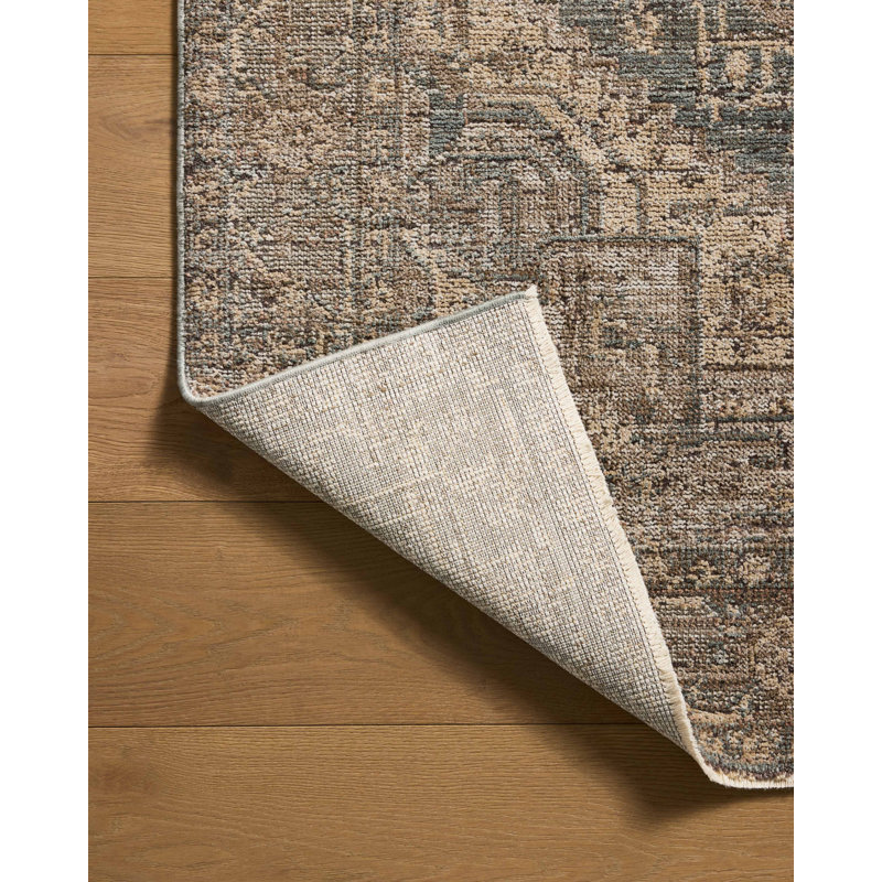 Jacobo Blue / Bark Area Rug, Rectangle 7'10" x 10'
