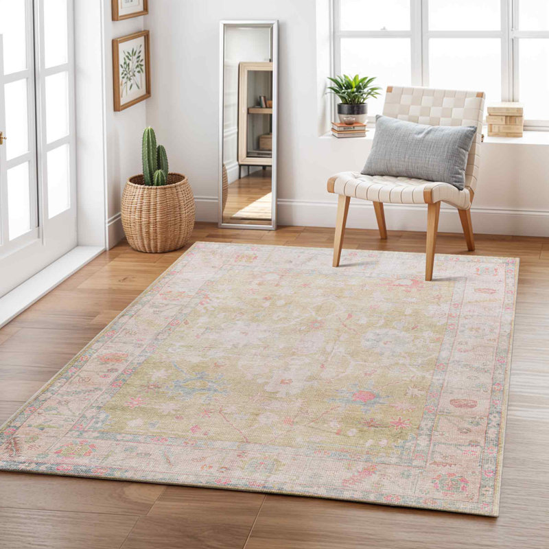 Machine Washable Oriental Area Rug, Rectangle 200 x 274cm