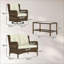 Ensemble de conversation près de la piscine, ensemble de table et chaises de salle à manger de patio, ensemble de meubles de patio 4 pièces-1734456403