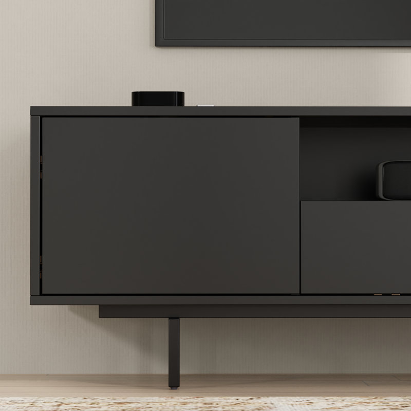 Canterbury 3 Door TV Stand for TVs up to 85", Black