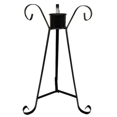  Metal Scroll Gazing Globe Stand, Black, 20in