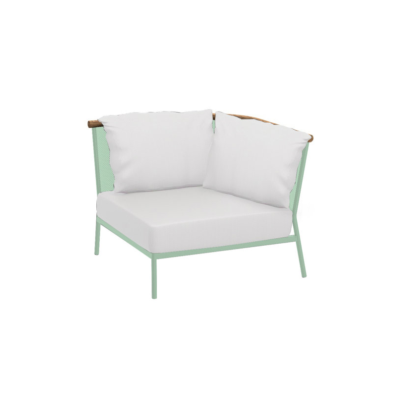 Chaise de patio d'angle avec coussins, Vert pastel, Vert Panamone