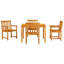 4 - Person Solid Wood Patio Dining Set Square Table