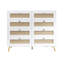 Commode contemporaine 8 tiroirs avec rotin