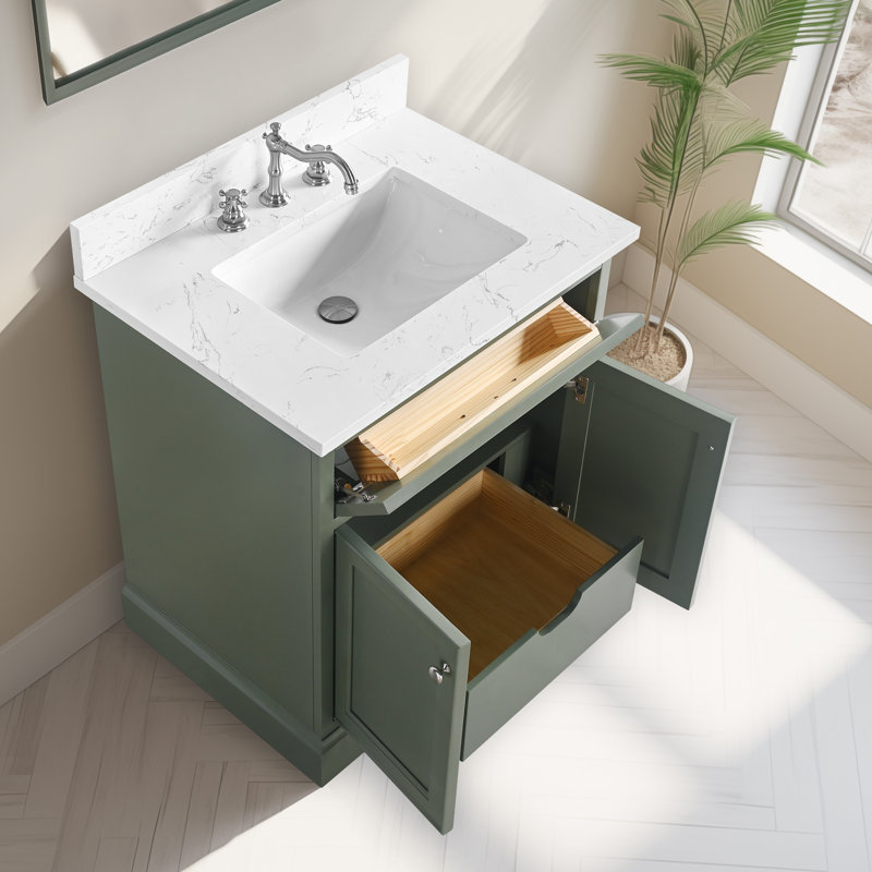 Aanayah 30" Single Bathroom Vanity Set, Vintage Green