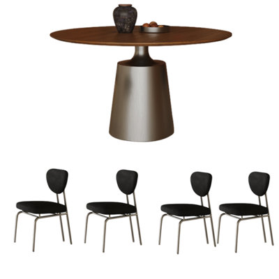 Small-sized round dining table