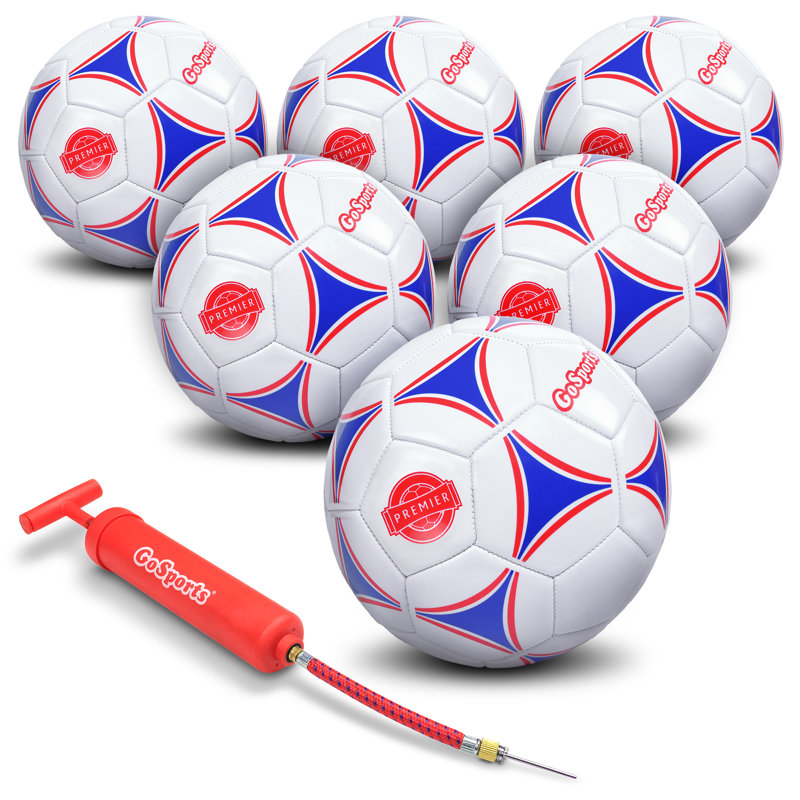 Paquet de 6 ballons de soccer GoSports avec pompe de qualité supérieure, taille 5