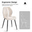 50cm Linen Fabric Upholstered Dining Chair, Vertical Stitched Kitchen Chair with Black Metal Legs-1629441736