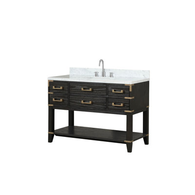Meuble-lavabo simple avec comptoir en marbre de Carrare