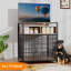 Small Dog Crate Furniture With Drawers Storage, Puppy Dog Kennel Indoor With Double Doors, Heavy Duty Wooden Dog Cage Table, Sturdy Metal-1494061120-1494061122